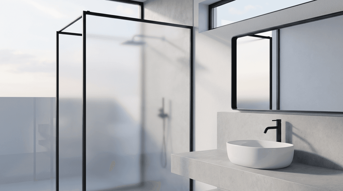 Baño de diseño minimalista con acabados de lujo