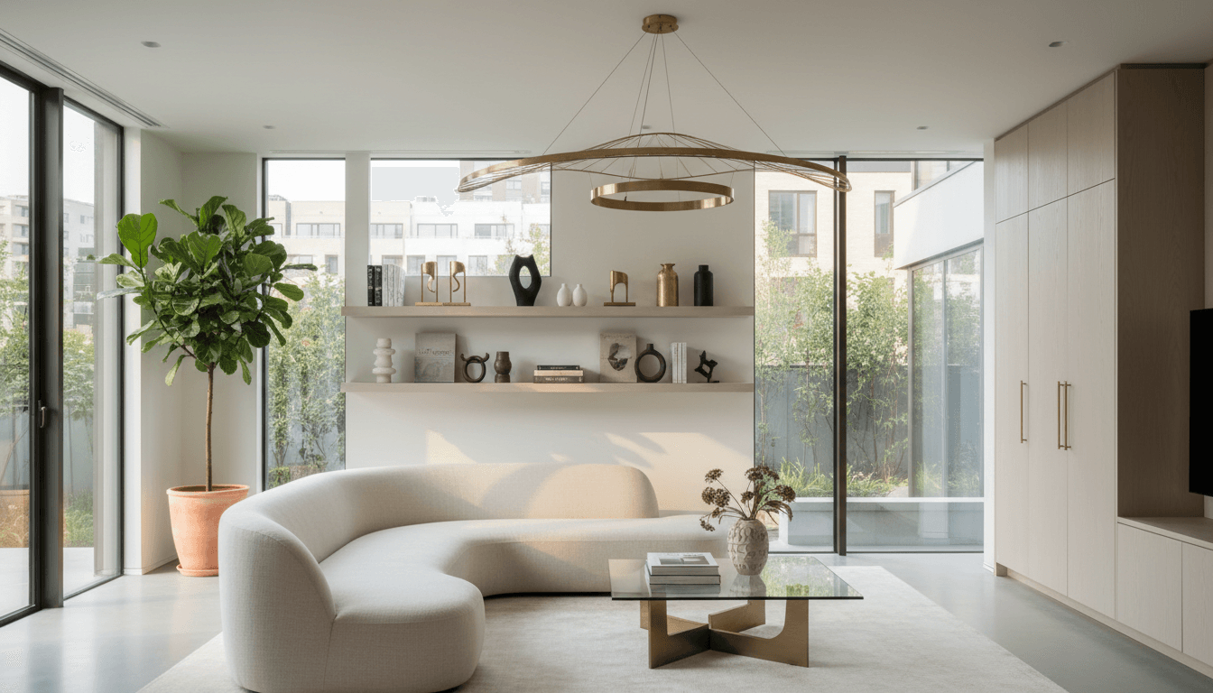 Sala de estar con arquitectura contemporánea