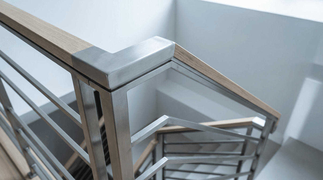 Escalera moderna con detalles minimalistas en una propiedad de lujo